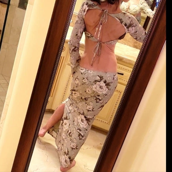 Tiger Mist Macro Floral Maxi Skirt & Top Set, XS - Picture 11 of 15